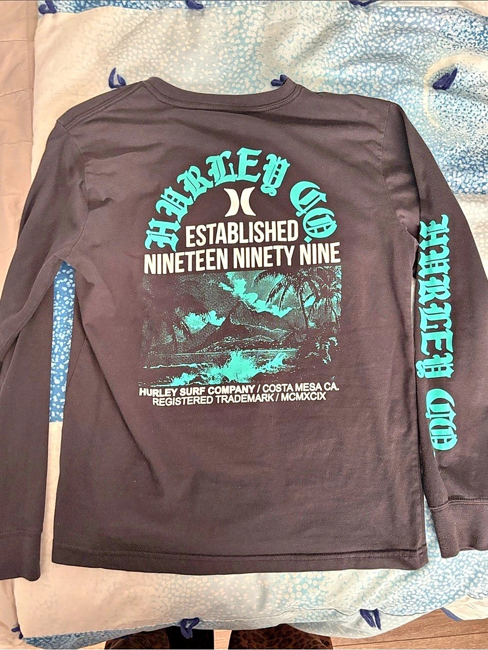 Hurley Established Nineteen Ninety Nine Long Sleeve Graphic Tee Black